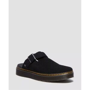 Dr Martens Womens Carlson Suede Mules Slip On Slingback Buckle Black Size 10